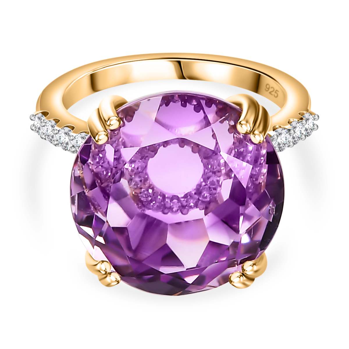 Rose De France Amethyst Und Zirkon Ring 15 65 Ct SHOPLC