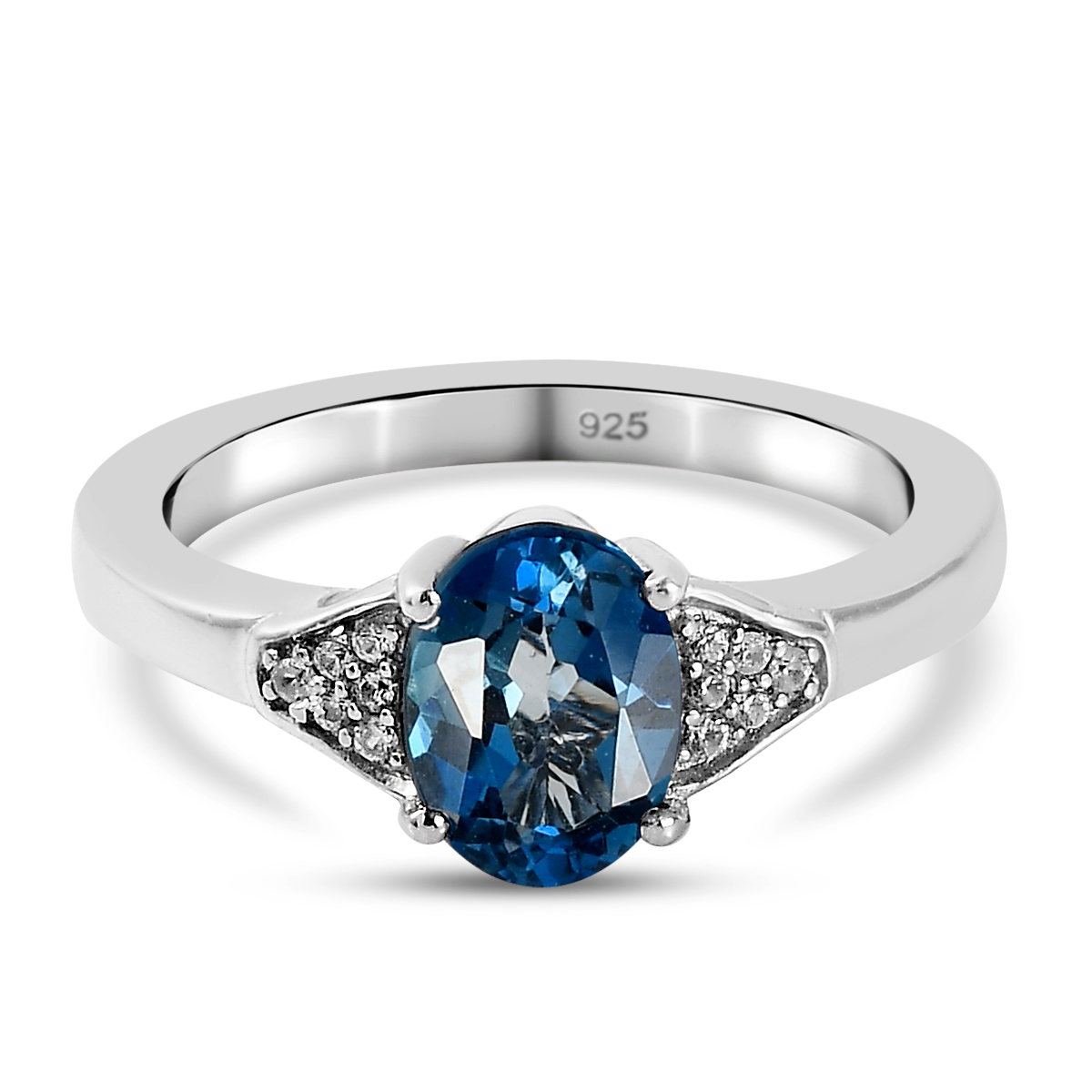 London Blau Topas Zirkon Ring 925 Silber Platiniert Ca 1 45 Ct SHOPLC