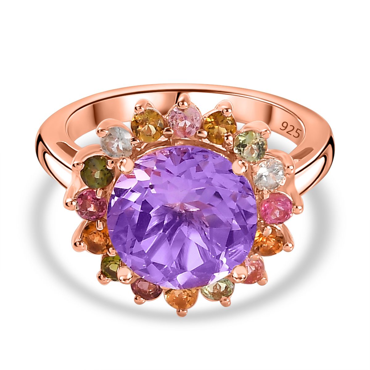 Aa Rose De France Amethyst Mehrfarbig Turmalin Ring Silber