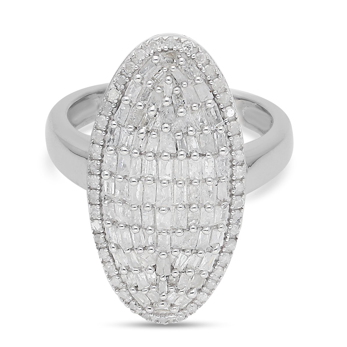 Diamant Cluster Ring Silber Platin Berzug Shoplc