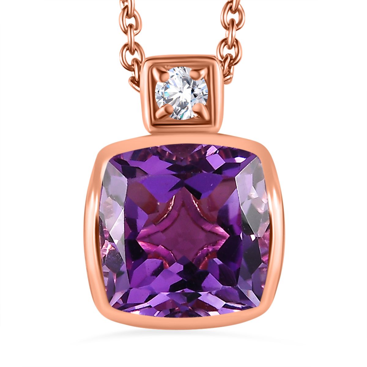 Aaa Rose De France Amethyst Wei Er Zirkon Schmuckset Silber