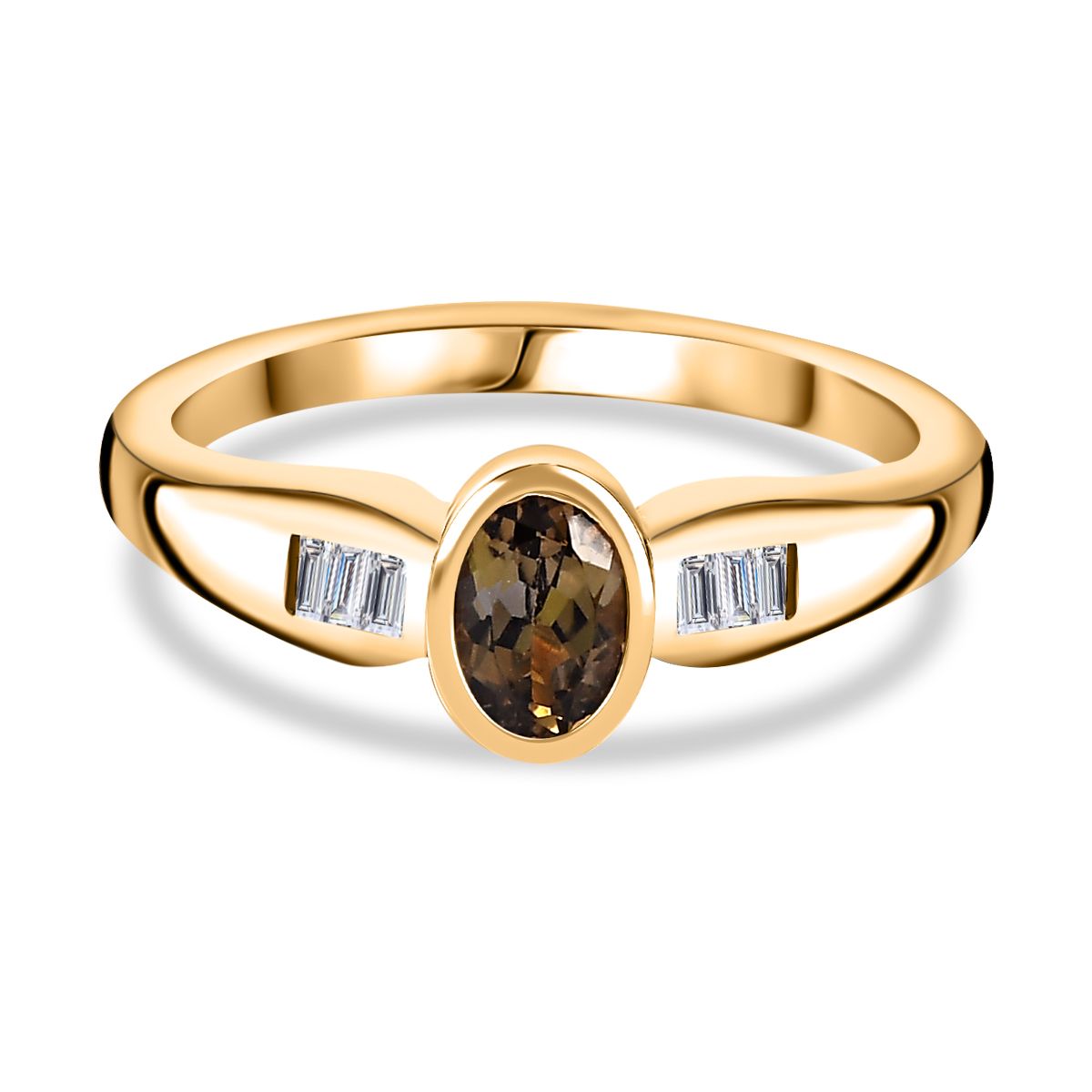 Aa Nat Rlicher Goldener Tansanit Und Zirkon Ring Ca Ct Shoplc