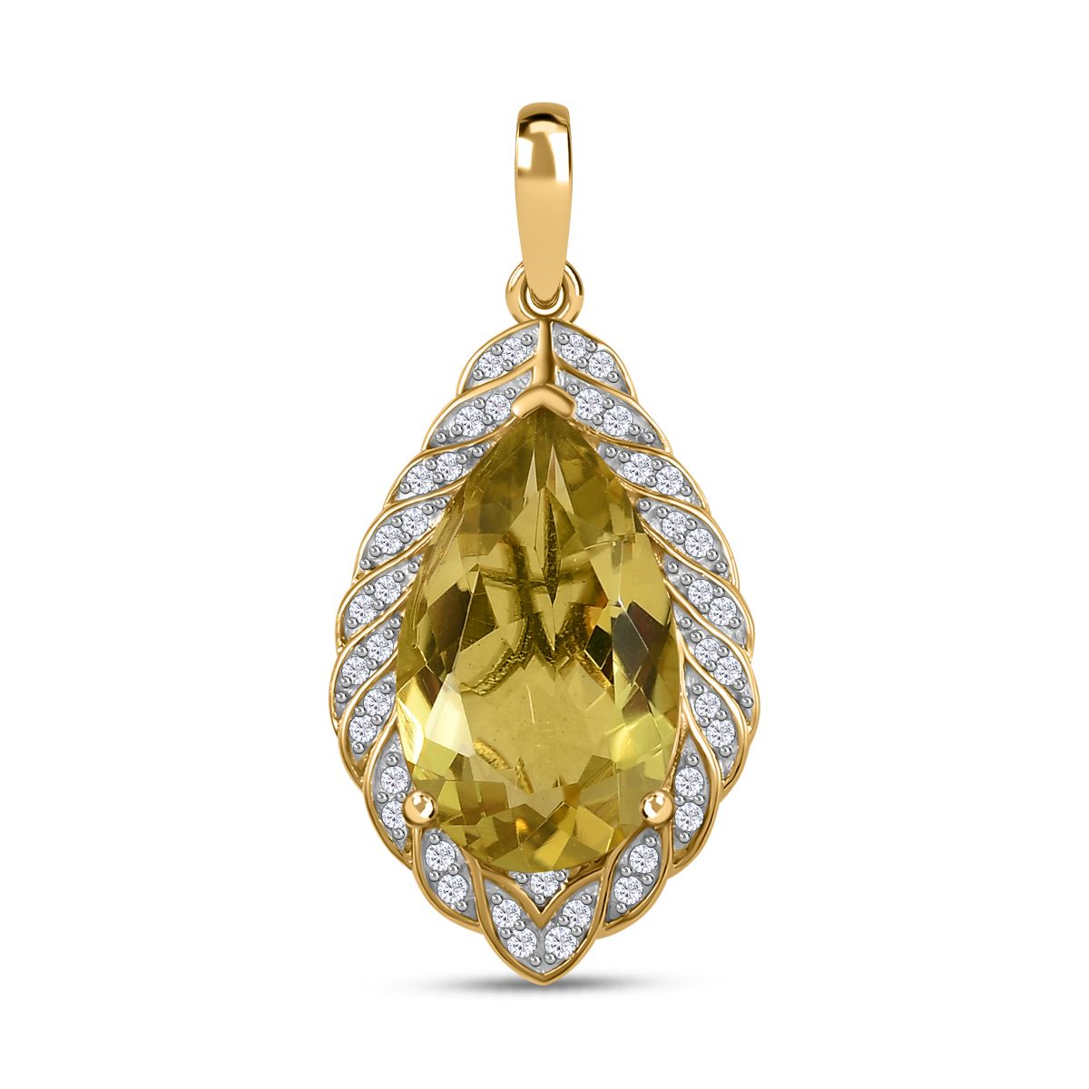 AAA Ouro Verde Quarz und Zirkon Anhänger ca 7 50 ct SHOPLC