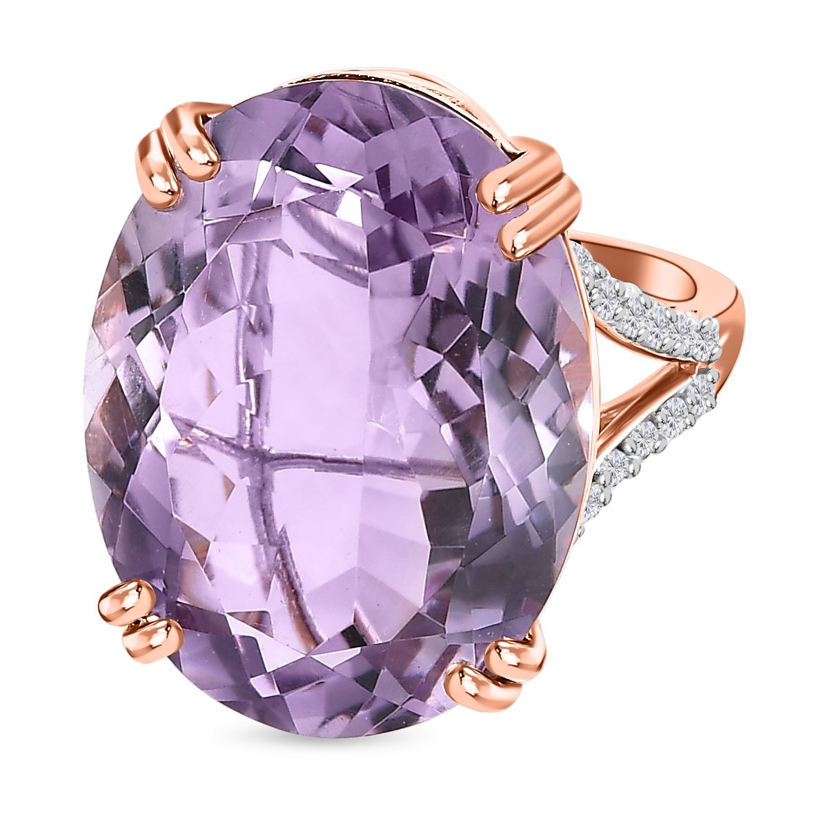 Rose De France Amethyst Wei Er Zirkon Ring Silber Ros Gold