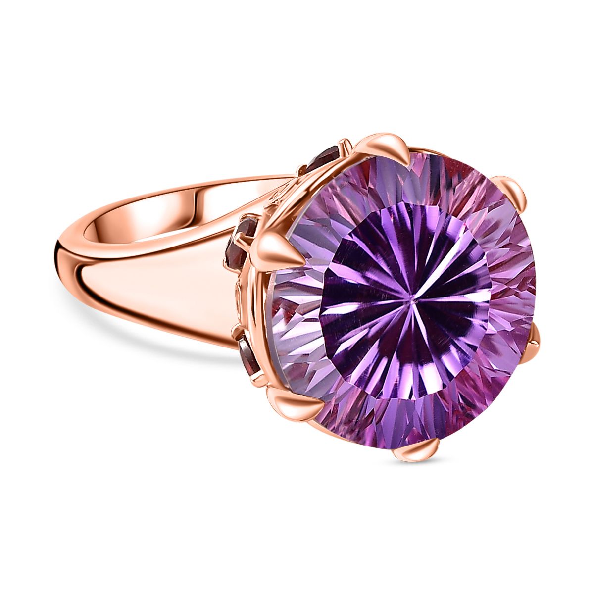 AA Rose De France Amethyst Roter Granat Und Zirkon Ring 15 28 Ct