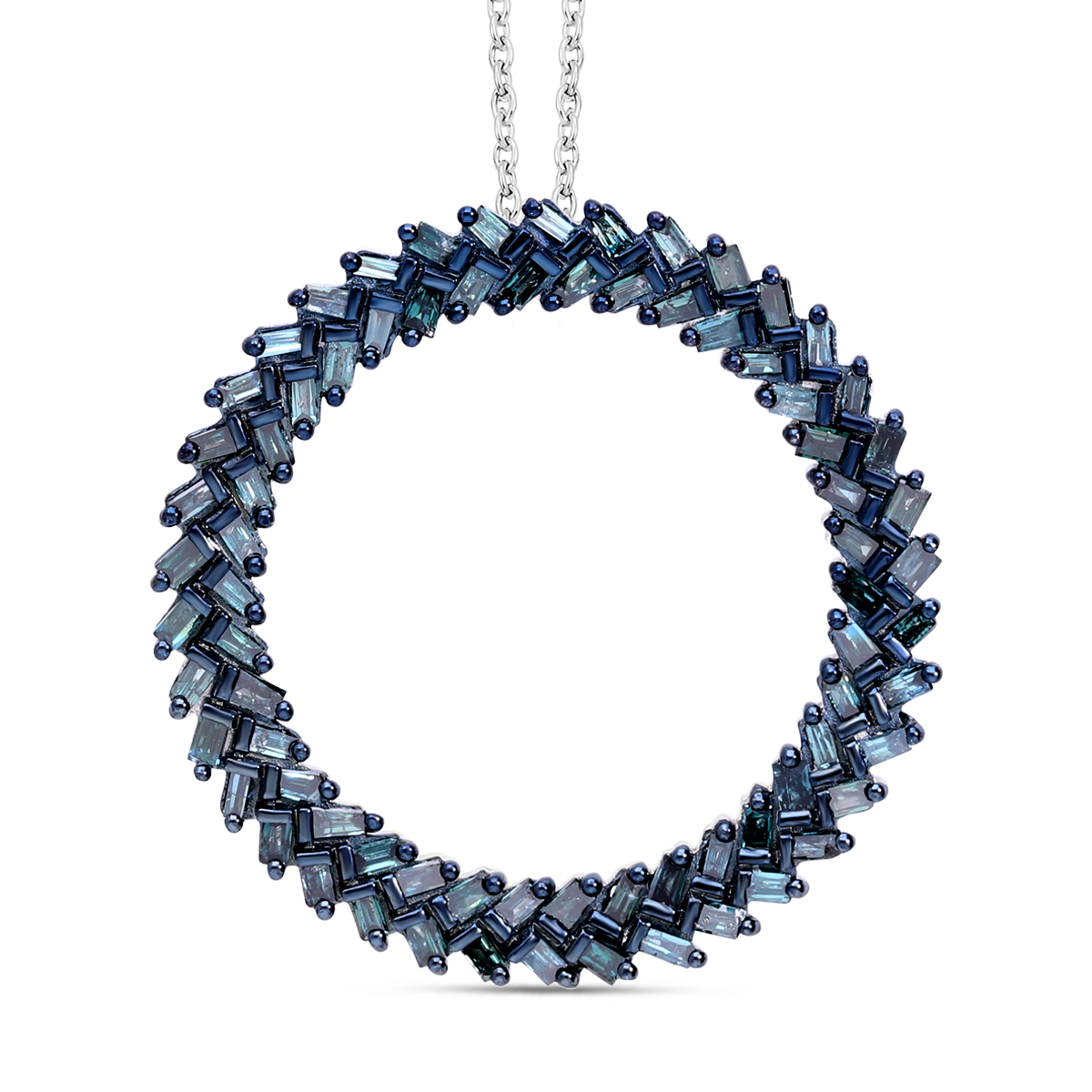 Blauer Diamant Anhänger mit 45cm Kette 0 50 ct SHOPLC