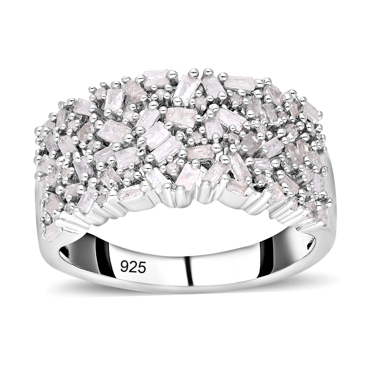 Weißer Diamant Ring 925 Silber platiniert Größe 17 00 ca 1 00 ct