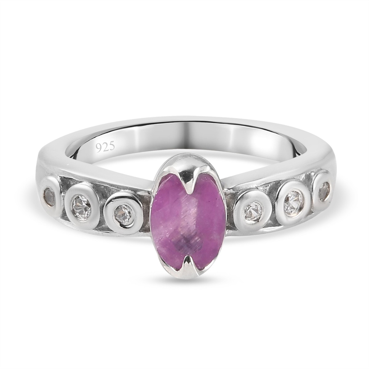 Fissure Gef Llt Rosa Saphir Und Zirkon Ring Silber Platin Berzug