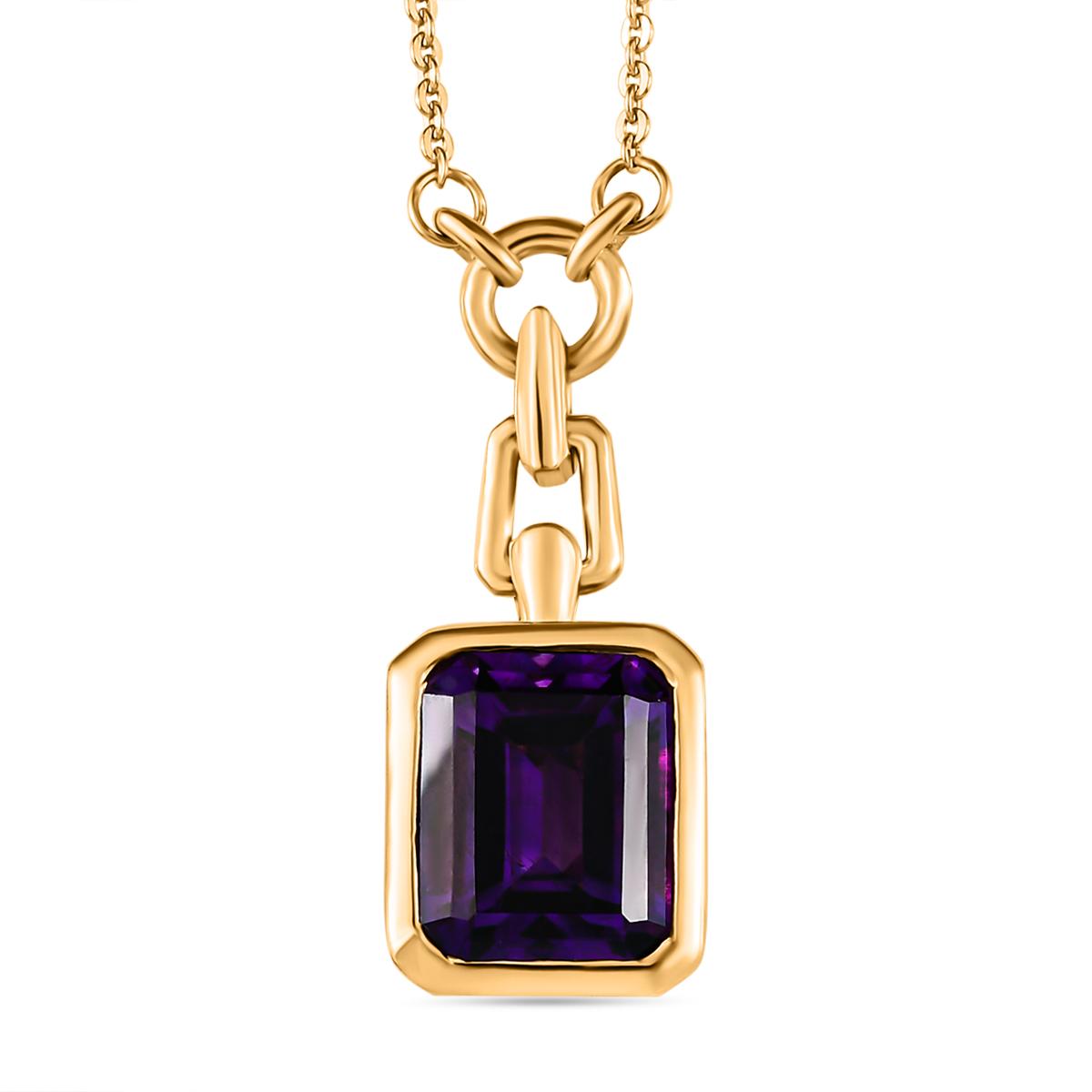 Natürliche marokkanische Amethyst Solitär Halskette 925 Silber