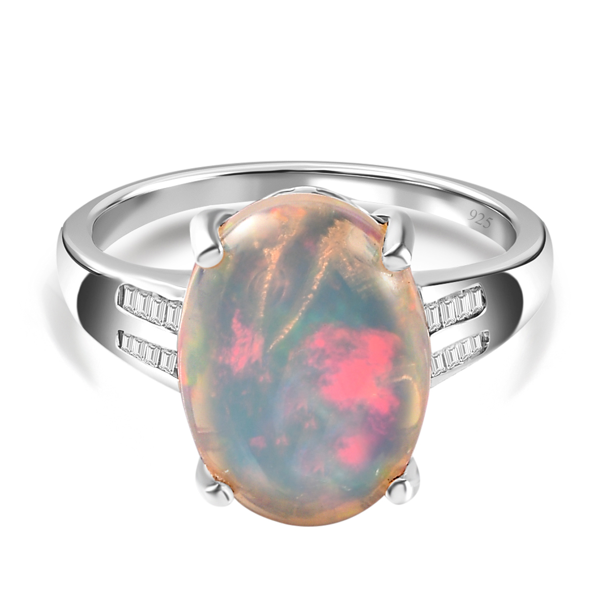 Aaa Nat Rlicher Thiopischer Welo Opal Und Diamant Ring Ct