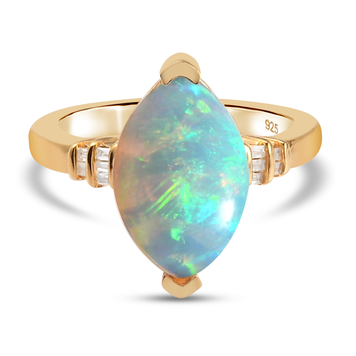 Nat Rlicher Thiopischer Opal Und Diamant Ring Ct Shoplc