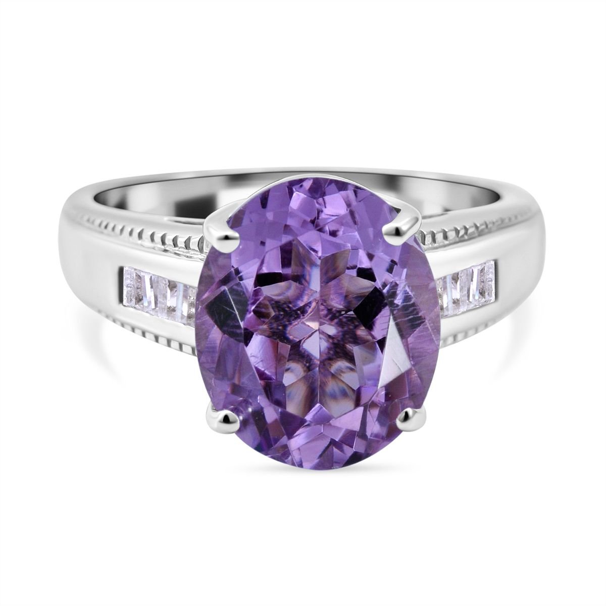 Aa Rosa Amethyst Und Wei Er Zirkon Ring Ct Shoplc