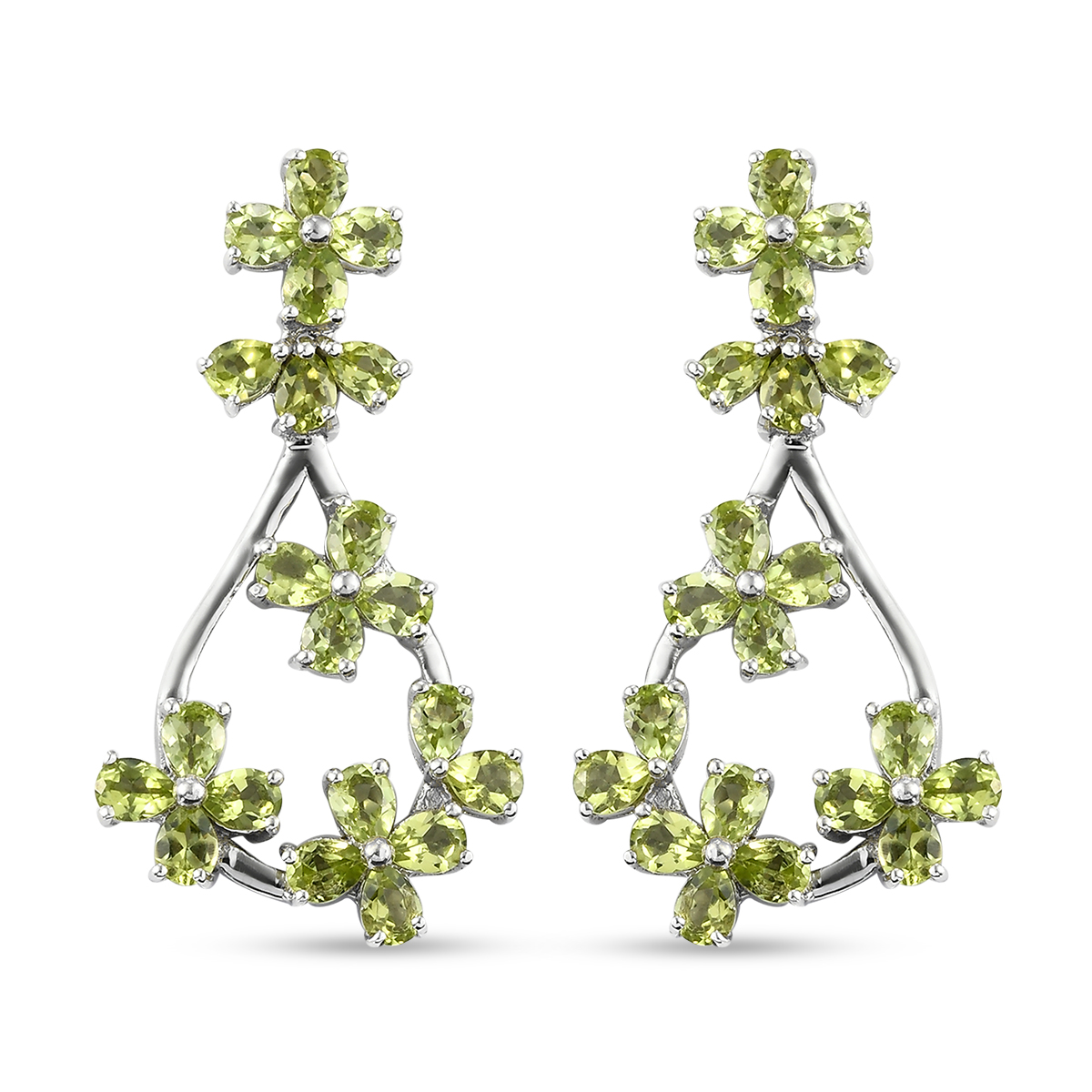 Nat Rliche Peridot Florale Ohrh Nger In Silber Ct Shoplc