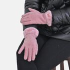 LA MAREY Handschuhe mit Kunstfell Bordüre, Rosa image number 2