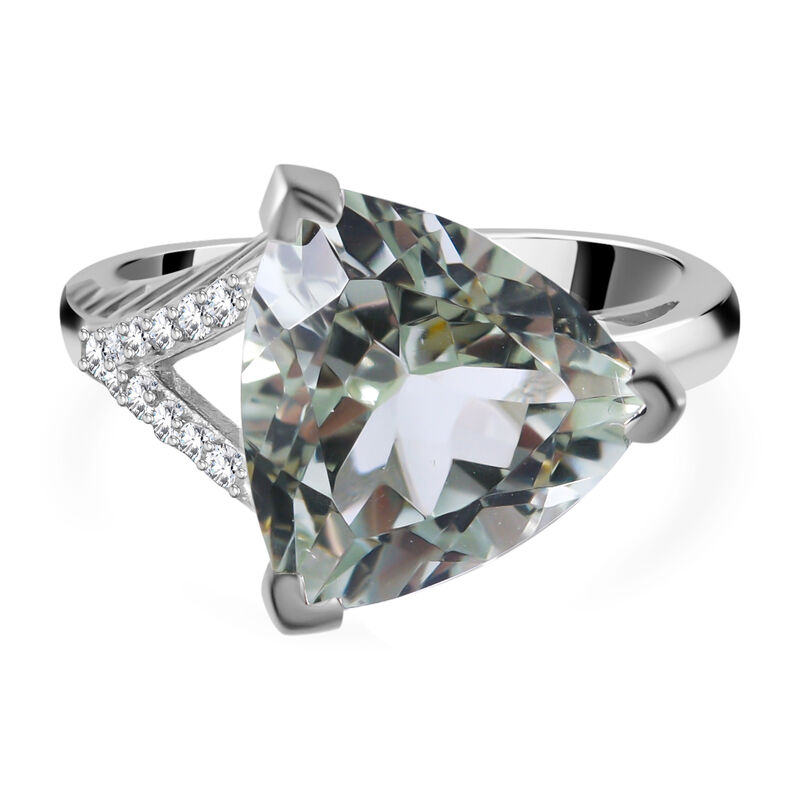 Prasiolith und Zirkon Ring - 5,30 ct. image number 0