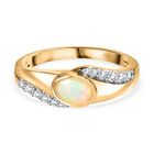 Natürlicher, äthiopischer Welo Opal und Zirkon-Ring - 0,56 ct. image number 0