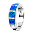 Synthetischer Kristall blauer Opal-Ring - 2,50 ct. image number 3