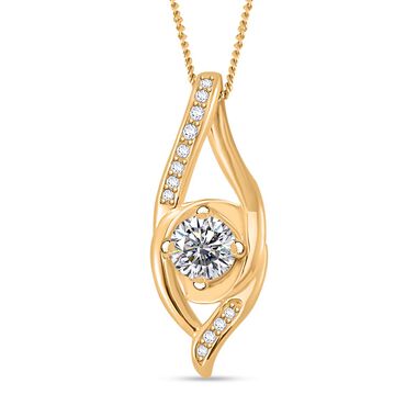 Moissanit Schmuckset 925 Silber Gelbgold Vermeil ca. 0.70 ct