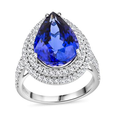 Chairman's Vault Kollektion- Zertifiziert und geschätzt RHAPSODY AAAA Tansanit und VS EF Diamant Ring in 950 Platin- 9,40 ct. (Lieferzeit: 12-15 Tage)