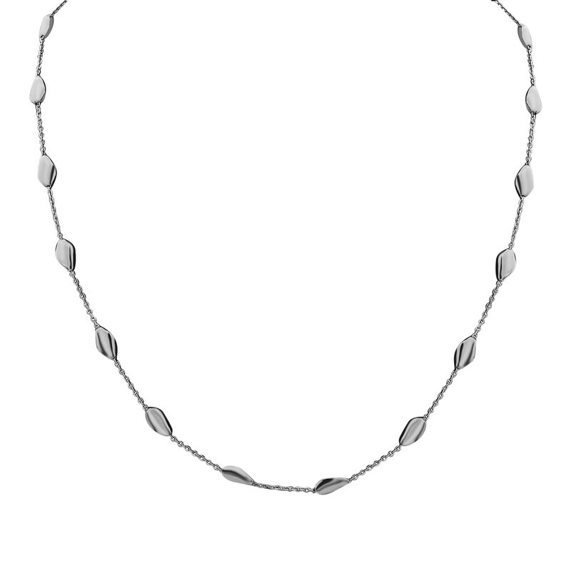 Barrel Bead Kette in rhodiniertem Silber image number 0