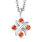 Designer Inspiriert XOXO Orange Zirkonia Schmuckset 925 Silber und Edelstahl image number 0