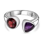 Roter Granat und afrikanischer Amethyst-Ring - 1,56 ct. image number 0