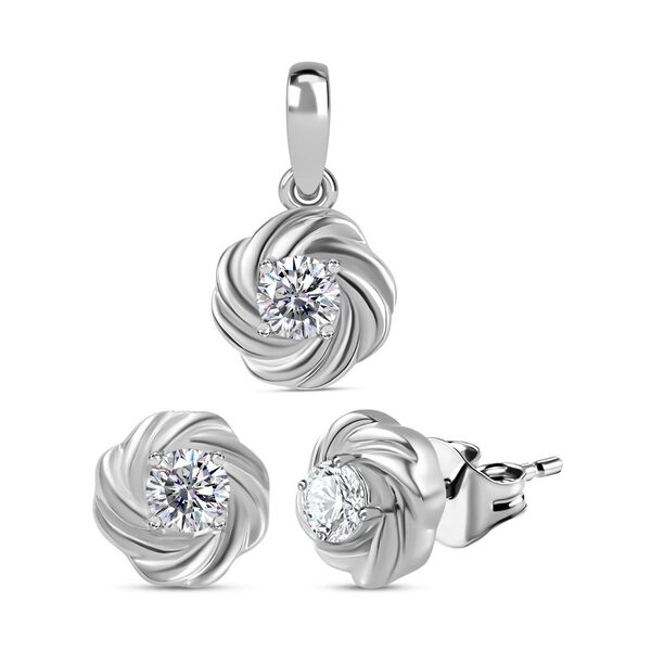 Moissanit Schmuckset, 925 Silber rhodiniert - 0,75 ct. image number 0