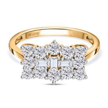 ILIANA Premium zertifizierter SI GH Diamant-Boot-Ring in 750 Gelbgold- 1 ct.