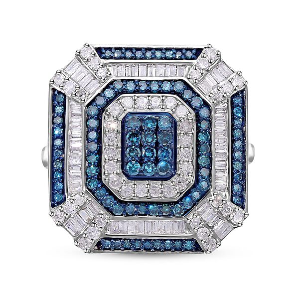 Weißer und blauer Diamant-Ring - 1,50 ct. image number 0