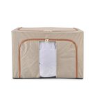 Faltbare Aufbewahrungsbox aus Stoff mit Metallrahmen und PVC Fenster, 60 x 44 x 40 cm, 100L, Beige image number 0