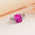 Orchidee Farbe Quarz Triplette, Rosa Zirkonia Ring Edelstahl (Größe 21.00) ca. 4,68 ct image number 1