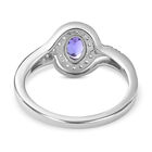 AAA Tansanit und Zirkon-Ring, 925 Silber platiniert, ca. 0.83 ct image number 5