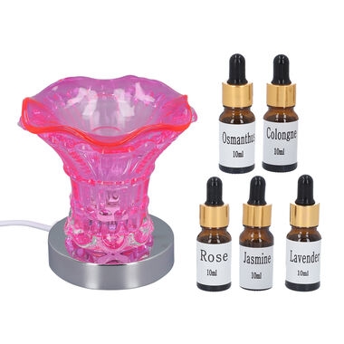 Touch Lampe mit 5 ätherischen Ölen 10ml, Rosa