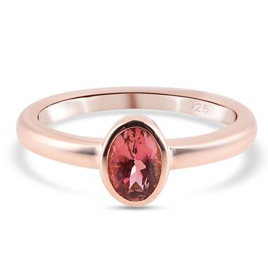 Natürlicher Blush Turmalin-Ring, 925 Silber Roségold Vermeil  ca. 0,53 ct