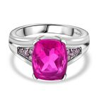 Orchidee Farbe Quarz Triplette, Rosa Zirkonia Ring Edelstahl (Größe 17.00) ca. 4,68 ct image number 0