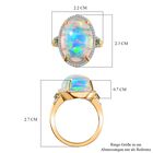 AAAA Natürlicher, äthiopischer Welo Opal, Diamant und kolumbianischer Smaragd-Ring in 585 Gold - 9,01 ct. image number 4