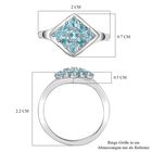 Paraiba-Apatit Ring 925 Silber platiniert (Größe 18.00) ca. 0,73 ct image number 6