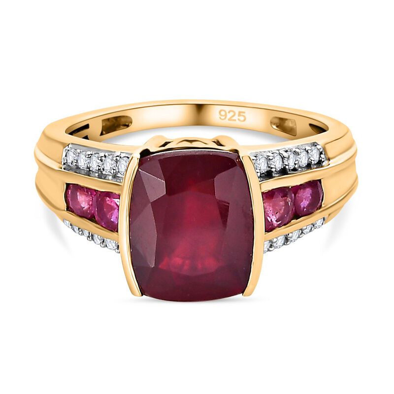 AAA Afrikanischer Rubin und Zirkon-Ring - 5,22 ct. image number 0