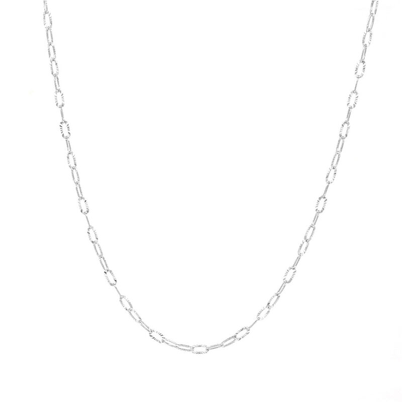 Diamantgeschliffene Kabel-Kette 60cm in platiniertem Silber image number 0