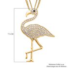 Schwarzer und weißer Kristall-Flamingo-Anhänger mit Kette - 3,10 ct. image number 4