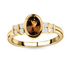 Natürlicher, goldener Tansanit und Zirkon-Ring - 1,02 ct. image number 3