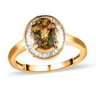 AAA Natürlicher goldener Tansanit und Diamant-Ring in 585 Gold - 1,92 ct. image number 3