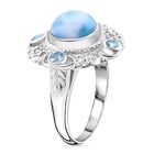 Royal Bali Kollektion- Larimar und Blautopas Ring - 5,89 ct. image number 3