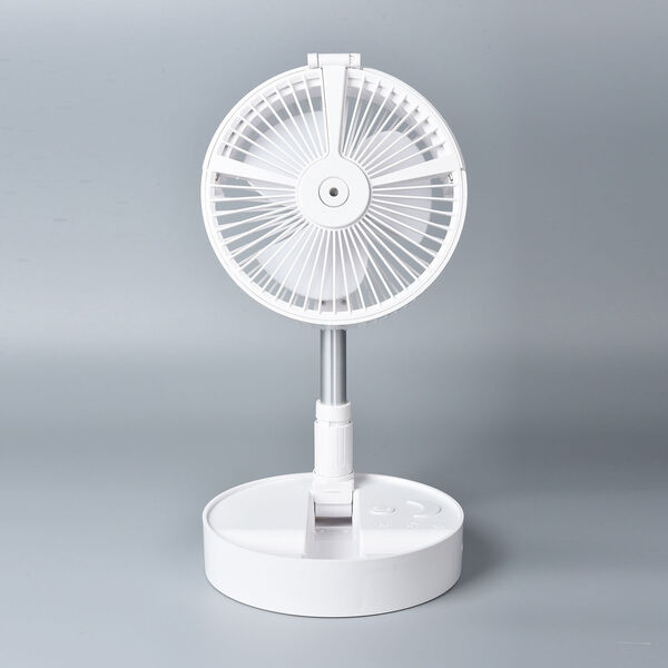 Faltbarer und wiederaufladbarer Ventilator mit LED-Licht und USB-Kabel, Weiß image number 0