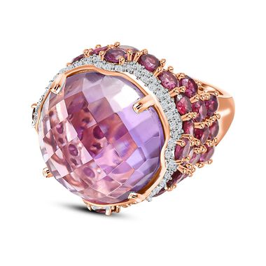 GP Art Déco Kollektion - Rose De France Amethyst, Rhodolith Granat und Multi-Edelstein-Ring - 24,72 ct.