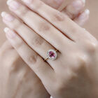 AAA rosa Calabar Turmalin und Diamant Ring in 585 Gelbgold - 1,39 ct. image number 9