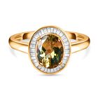 AAA Natürlicher goldener Tansanit und Diamant-Ring in 585 Gold - 1,92 ct. image number 0