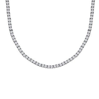 EF Moissanit Halskette 45cm, 925 Silber platiniert, 14,55ct