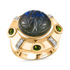 GP Italian Garden Kollektion- Labradorit, Chromdiopsid, Zirkon und blauer Saphir-Ring - 13,06 ct. image number 3