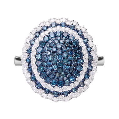 Blauer und weißer Diamant-Ring - 1,50 ct.